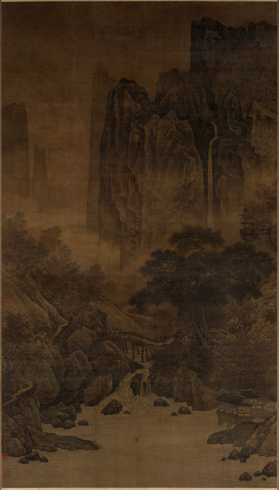 宋 佚名 秋山红树图轴 绢本197.8x111.8北京故宫百度网盘高清大图下载